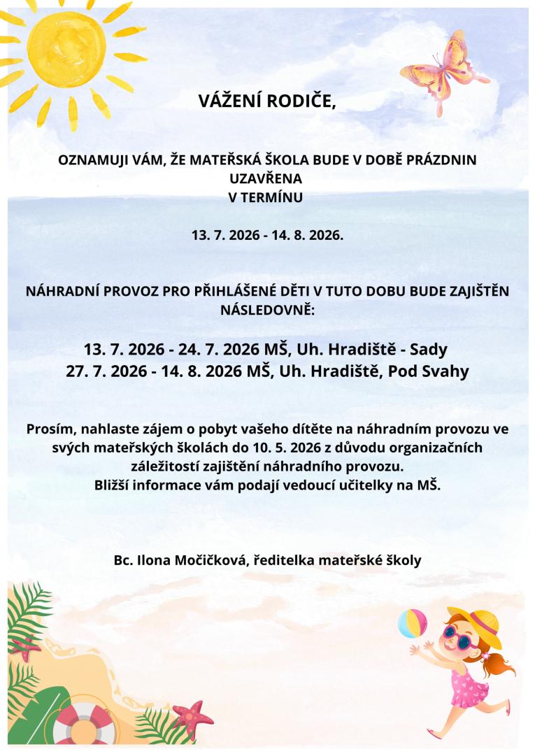 Prázdninový provoz